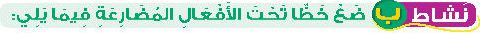 نشاط ب ضع خطا تحت الأفعال المضارعة فيما يلي